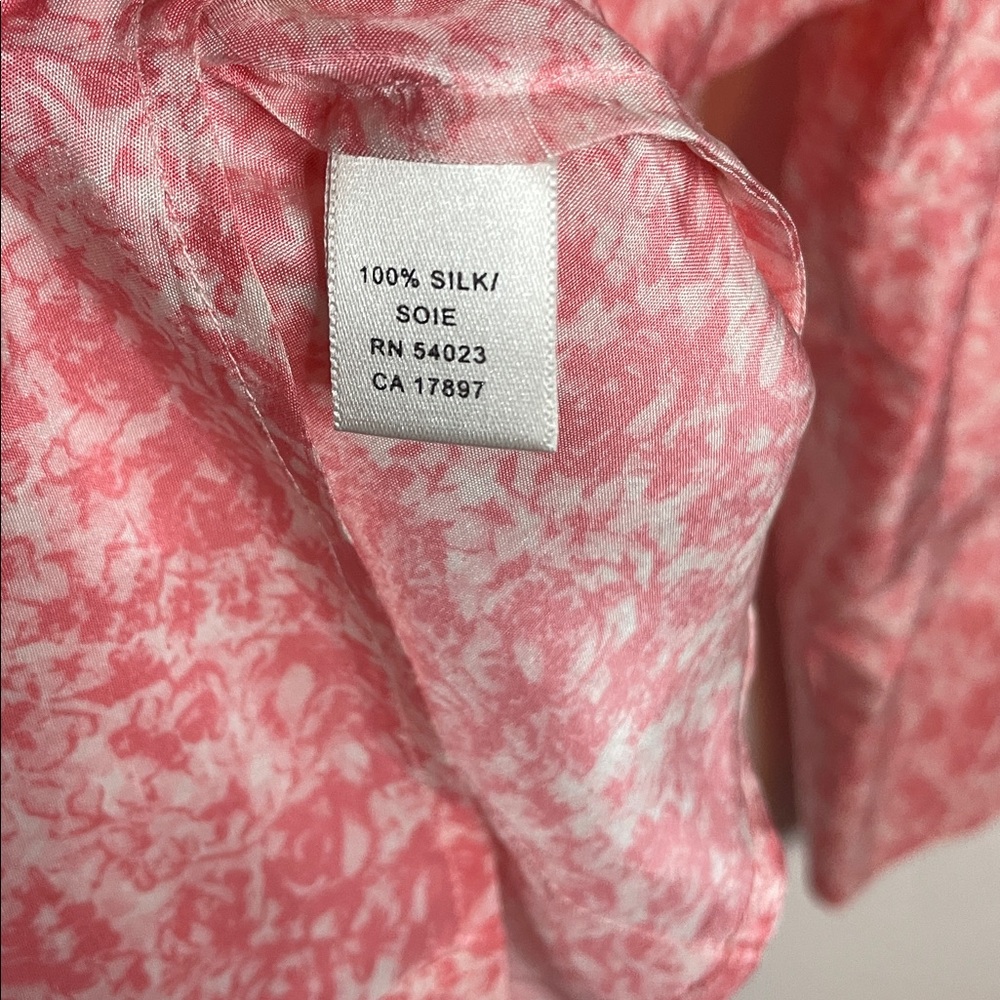 Banana Republic Women’s Silk Skirt Set M Vintage 80s/90s Pink Floral Pleated - Picture 6 of 10